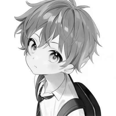 黑白动漫男生头像高清