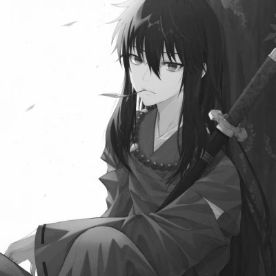 黑白动漫男生头像高清