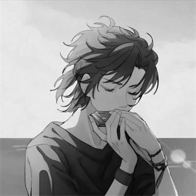 动漫渣男头像黑白高清
