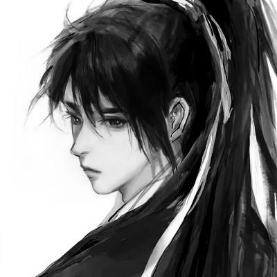 直男头像黑白动漫图片