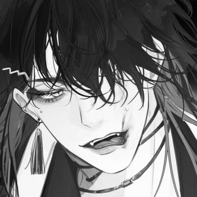 微信头像黑白动漫男生图片