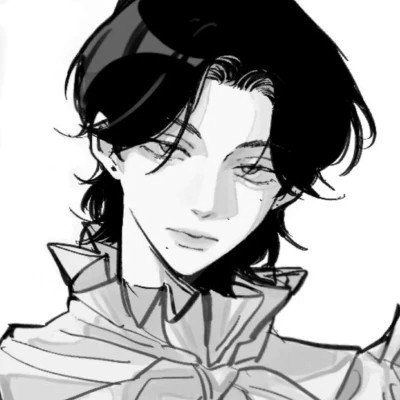 微信头像黑白动漫男生图片