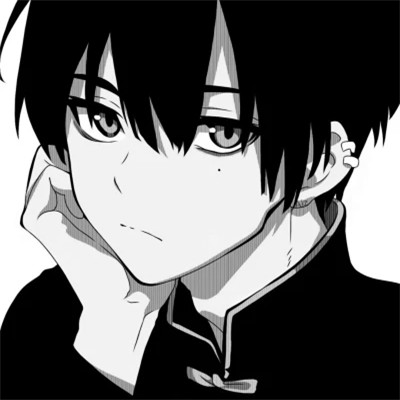 微信头像黑白动漫男生图片