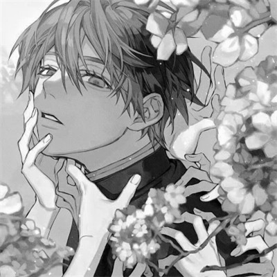 微信头像黑白动漫男生图片