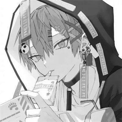 微信头像黑白动漫男生图片