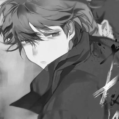 微信头像黑白动漫男生图片