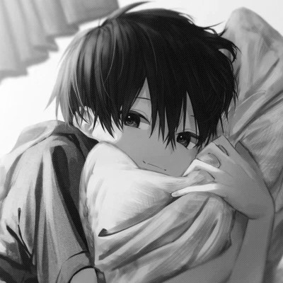 微信头像黑白动漫男生图片