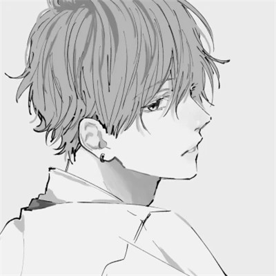 微信头像黑白动漫男生图片