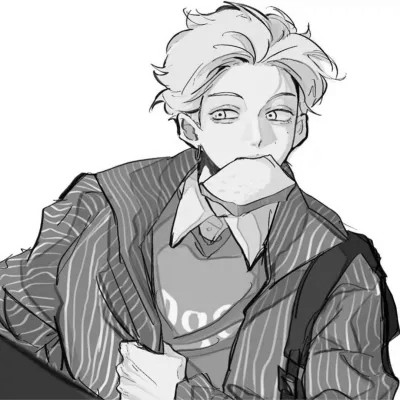 头像动漫男高清高质量黑白