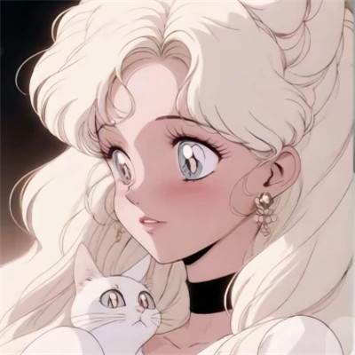 治愈系唯美女孩和猫动漫图片头像