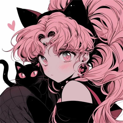 治愈系唯美女孩和猫动漫图片头像