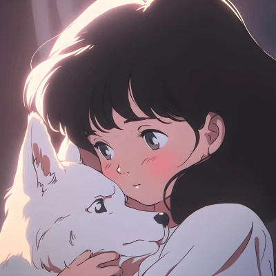 治愈系唯美女孩和猫动漫图片头像