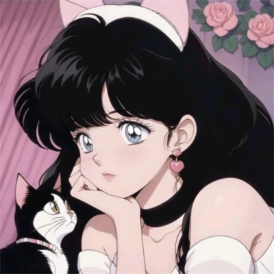 2025最新抱猫女头像动漫