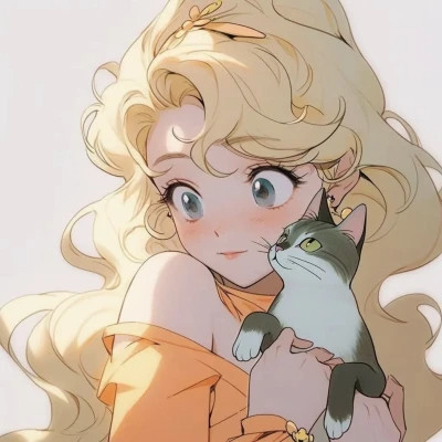 2025最新抱猫女头像动漫
