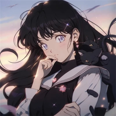 2025最新抱猫女头像动漫