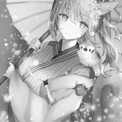 动漫女头像黑白小众高清图片