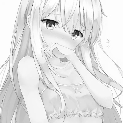 动漫女头像黑白小众高清图片