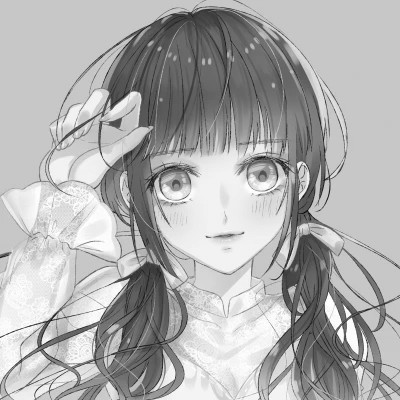 动漫女头像黑白小众高清图片