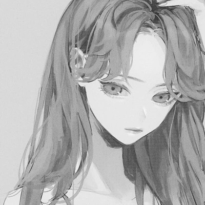 动漫女头像黑白小众高清图片