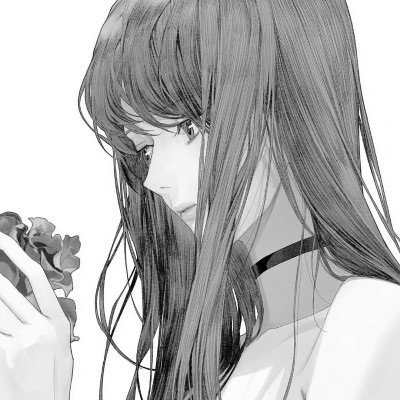 动漫女头像黑白小众高清图片