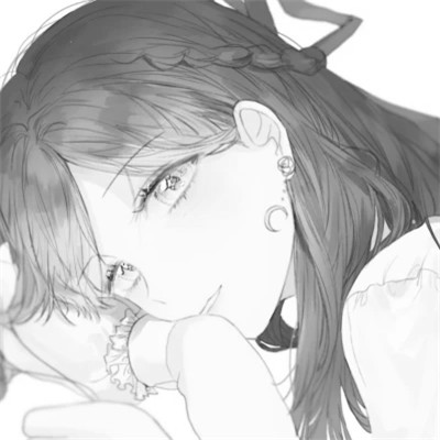 动漫女头像黑白小众高清图片