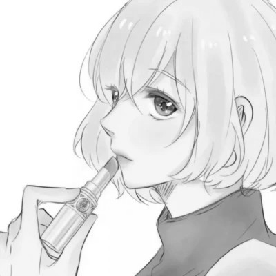 动漫女头像黑白小众高清图片