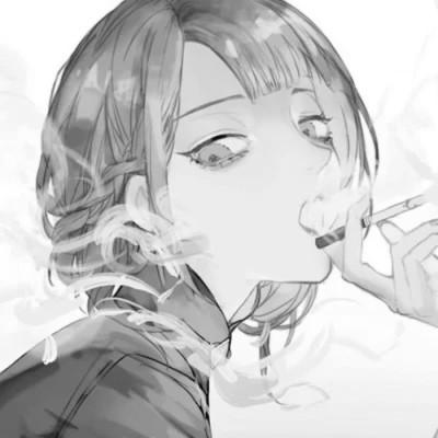 动漫女头像黑白小众高清图片