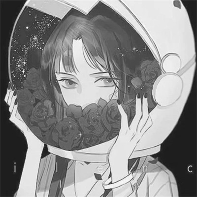 动漫女头像黑白小众高清图片