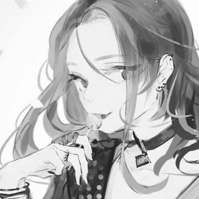 动漫女头像黑白小众高清图片