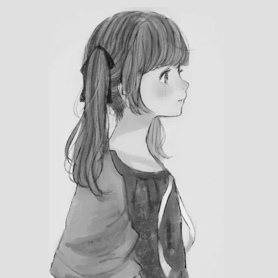 动漫女头像黑白小众高清图片
