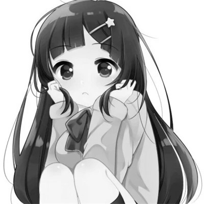 动漫女头像黑白小众高清图片