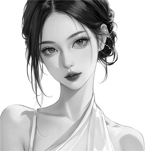 好看的情侣头像黑白动漫