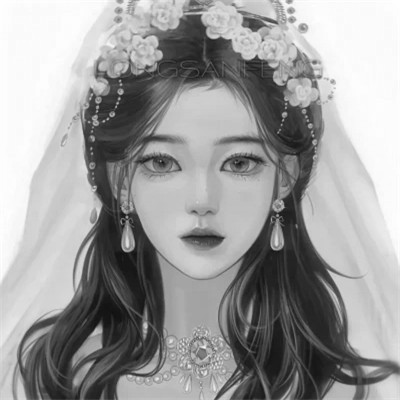 微信情侣头像黑白一男一女图片