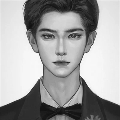 微信情侣头像黑白一男一女图片