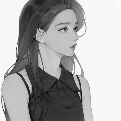 微信情侣头像黑白一男一女图片