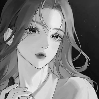 微信情侣头像黑白一男一女图片