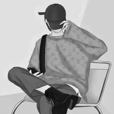 情侣黑白头像一男一女高清图片