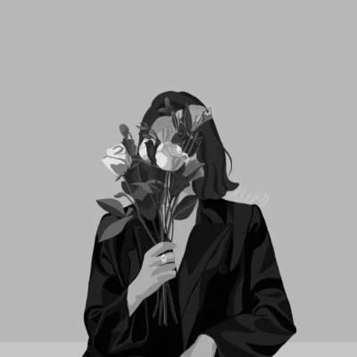黑白头像情侣一人一张