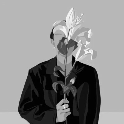 黑白头像情侣一人一张
