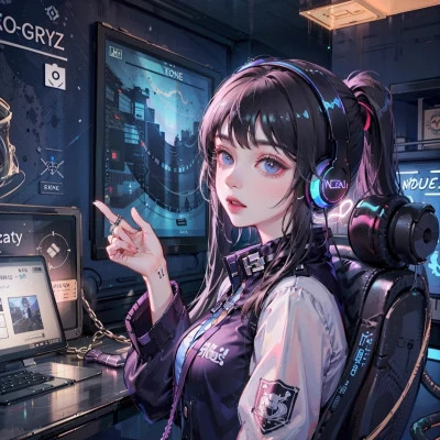 炫酷的女生头像电竞少女动漫高清图片