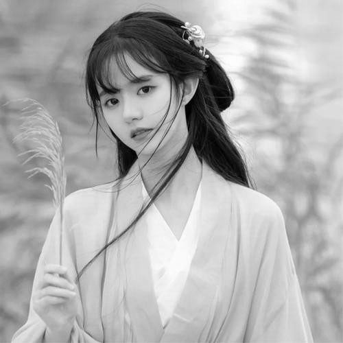 高清古风头像黑白女生真人