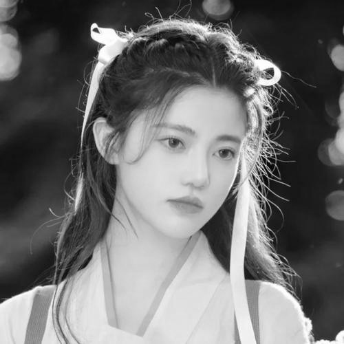高清古风头像黑白女生真人