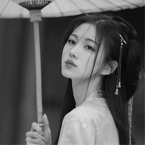 高清古风头像黑白女生真人
