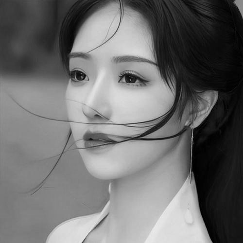 高清古风头像黑白女生真人