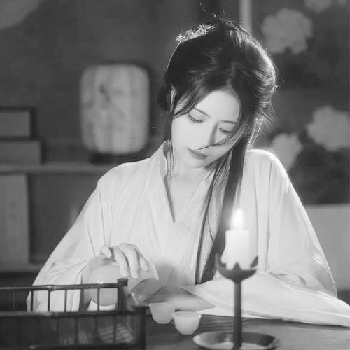 高清古风头像黑白女生真人