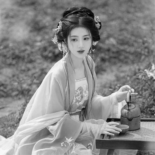高清古风头像黑白女生真人