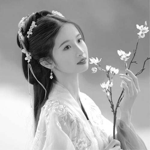 高清古风头像黑白女生真人