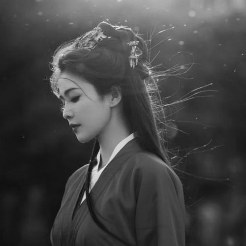 高清古风头像黑白女生真人