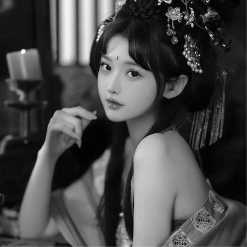 脱俗古风头像女生动漫黑白图片