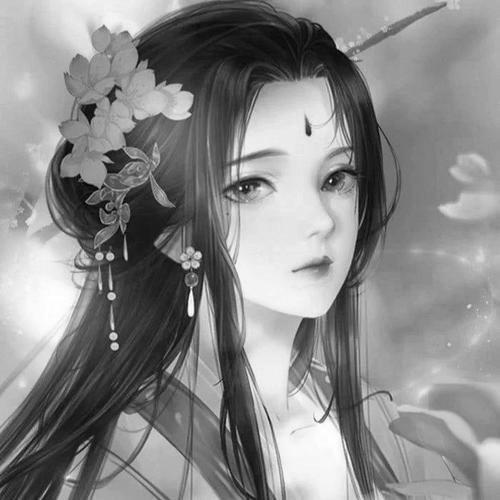 古风女生头像黑白图片高清